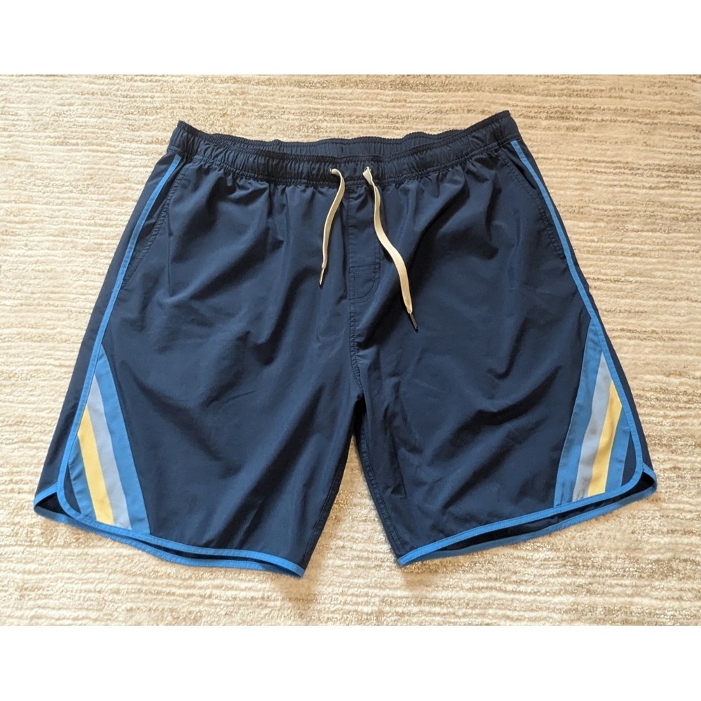Fair Harbor Swim Trunks Shorts Mens Sz XXXL Lined Beach Vacation Blue Geometric